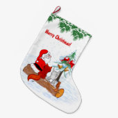 Sinterklaas met konijnenfox en eekhoorn grote kerstsok (Voorkant (Hangend))