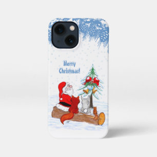 Sinterklaas met konijnenfox en eekhoorn iPhone 13 mini hoesje