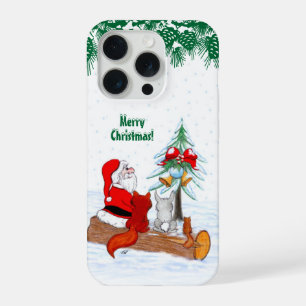 Sinterklaas met konijnenfox en eekhoorn iPhone 15 pro hoesje
