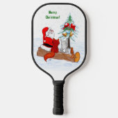 Sinterklaas met konijnenfox en eekhoorn pickleball paddle (Achterkant)