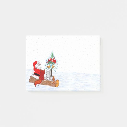 Sinterklaas met konijnenfox en eekhoorn post-it® notes (Voorkant)