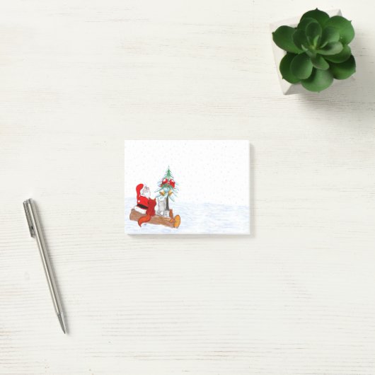 Sinterklaas met konijnenfox en eekhoorn post-it® notes (Kantoor)