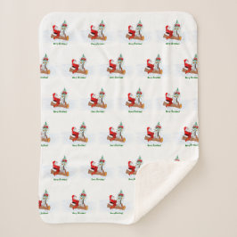 Sinterklaas met konijnenfox en eekhoorn sherpa deken