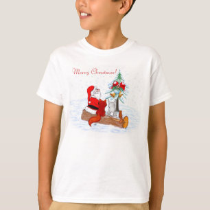 Sinterklaas met konijnenfox en eekhoorn t-shirt