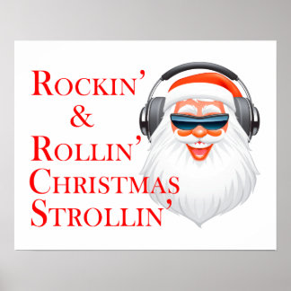 Sinterklaas met koptelefoon poster