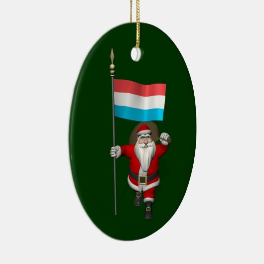 Sinterklaas met Luxemburgse aftekening Keramisch Ornament (Rechts)