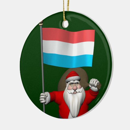 Sinterklaas met Luxemburgse aftekening Keramisch Ornament (Links)