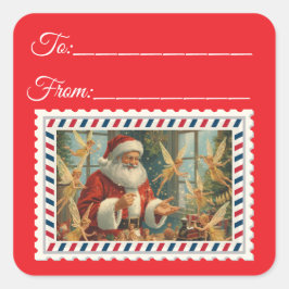  Sinterklaas met Magie & Fairies Square St Vierkante Sticker