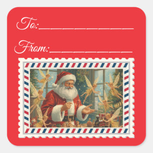 Sinterklaas met Magie & Fairies Square St Vierkante Sticker