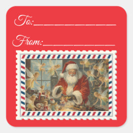  Sinterklaas met Magie & Fairies Square St Vierkante Sticker