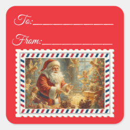  Sinterklaas met Magie & Fairies Square St Vierkante Sticker