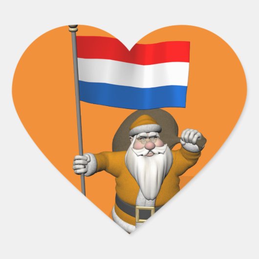 sinterklaas met nederlands afkomst hart sticker (Voorkant)