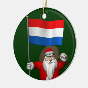 Sinterklaas met Nederlands aftekening Keramisch Ornament