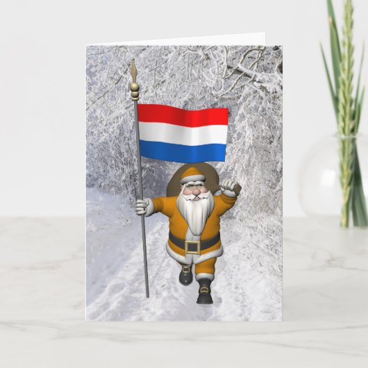 Sinterklaas met Nederlandse vlag Kaart (Voorkant)