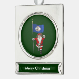 Sinterklaas met ontslag uit Virginia Verzilverd Banner Ornament