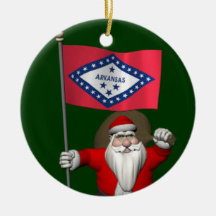 Sinterklaas met ontslag van Arkansas Keramisch Ornament