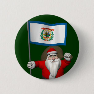Sinterklaas met ontslag van West Virginia Ronde Button 5,7 Cm