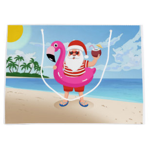 Sinterklaas met opblaasbare flamingo groot cadeauzakje
