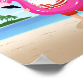 Sinterklaas met opblaasbare flamingo poster (Hoek)