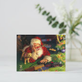 Sinterklaas met puppy feestdagenkaart (Staand voorkant)