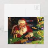 Sinterklaas met puppy feestdagenkaart (Voorkant / Achterkant)