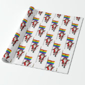 Sinterklaas met regenboogvlag cadeaupapier (Uitgerold)