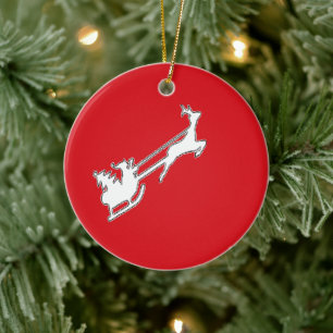 Sinterklaas met rendier keramisch ornament