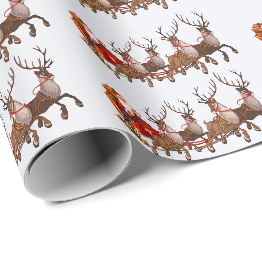 Sinterklaas met rendieren cadeaupapier (Rol Hoek)