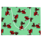 Sinterklaas met sluw groen groot cadeauzakje (Achterkant)