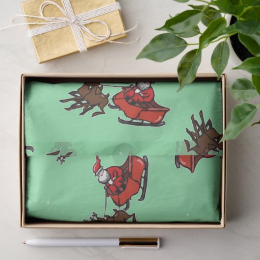 Sinterklaas met sluw groen tissuepapier (Geschenk)