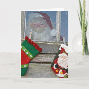 Sinterklaas met sneeuwvlokken kaart