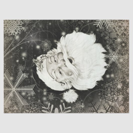  Sinterklaas met sneeuwvlokken Tissuepapier (Voorkant)