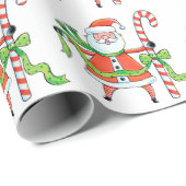 Sinterklaas met snoepriet en snoep cadeaupapier (Rol Hoek)