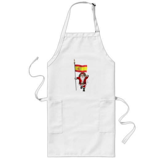 Sinterklaas met Spanje Lang Schort (Voorkant)