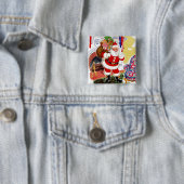 Sinterklaas met speelgoed vierkante button 5,1 cm (In situ)