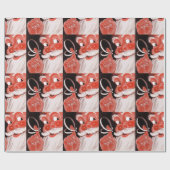  Sinterklaas met String Zwarte Achtergrond Cadeaupapier (Vlak)