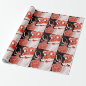  Sinterklaas met String Zwarte Achtergrond Cadeaupapier (Uitgerold)