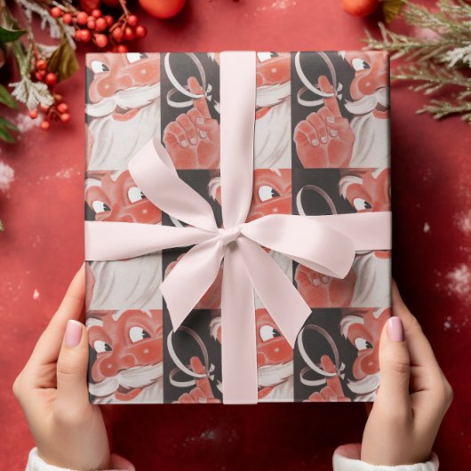  Sinterklaas met String Zwarte Achtergrond Cadeaupapier