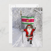 Sinterklaas met teken van Suriname Feestdagenkaart (Voorkant / Achterkant)