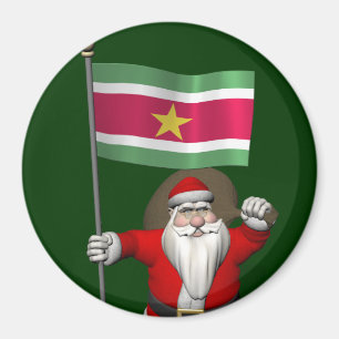 Sinterklaas met teken van Suriname Magneet