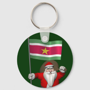Sinterklaas met teken van Suriname Sleutelhanger