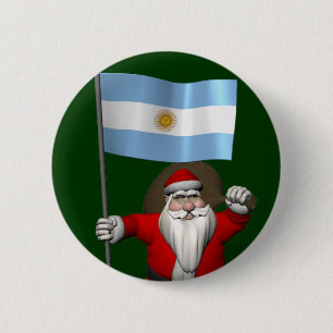 Sinterklaas met vertrek uit Argentinië Ronde Button 5,7 Cm