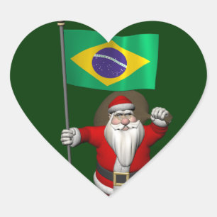 Sinterklaas met vertrek uit Brazilië Hart Sticker