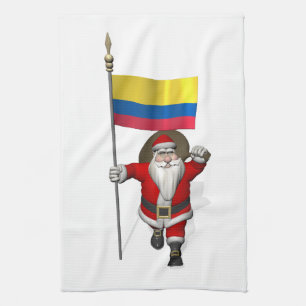 Sinterklaas met vertrek uit Colombia Theedoek