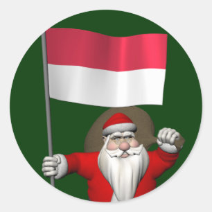 Sinterklaas met vertrek uit Indonesië Ronde Sticker