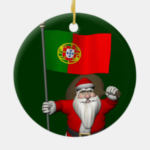 Sinterklaas met vertrek uit Portugal Keramisch Ornament