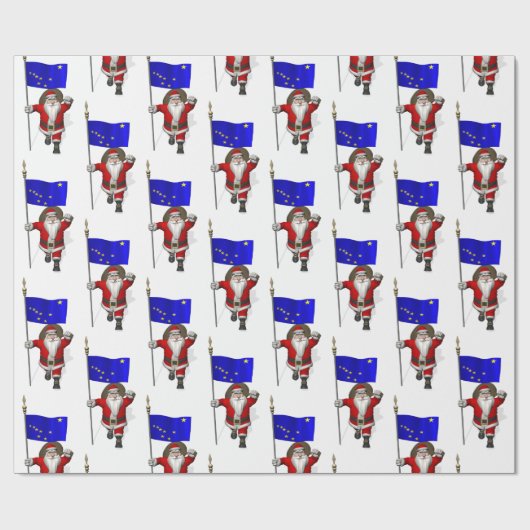 Sinterklaas met vlag van Alaska Cadeaupapier (Vlak)