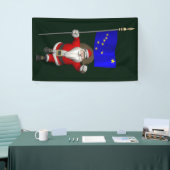 Sinterklaas met vlag van Alaska Spandoek (Beurs)