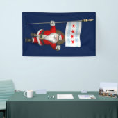 Sinterklaas met vlag van Chicago Spandoek (Beurs)
