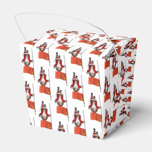 Sinterklaas met vlag van China Bedankdoosjes (Achterkant)